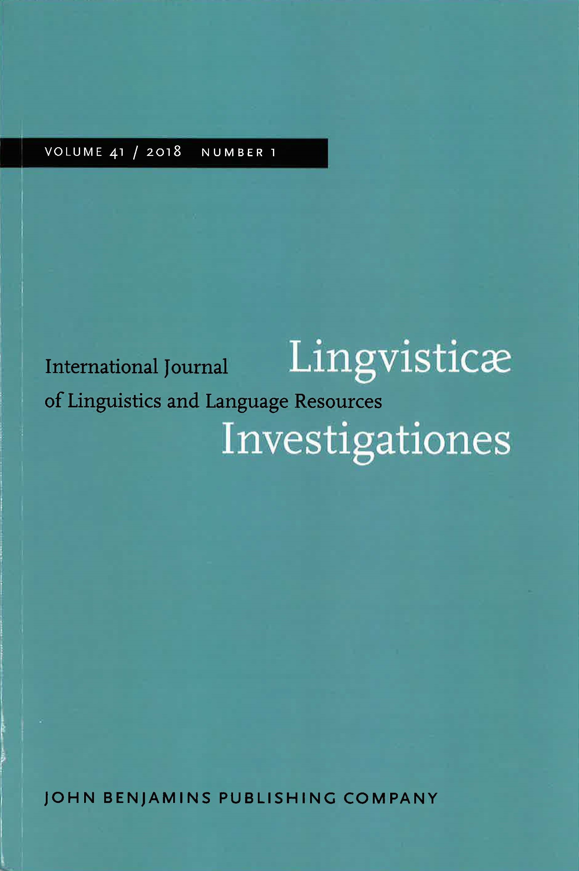 linguistiquae Investigationes Bild